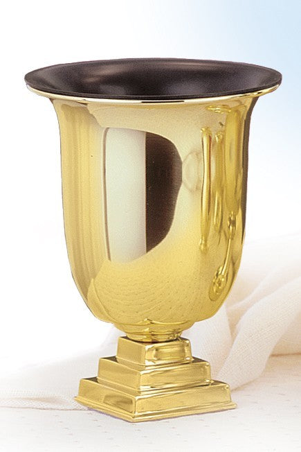 Brass Floral Vase with square base - EURW650-Church Life-Artistic-Michigan Church Supply