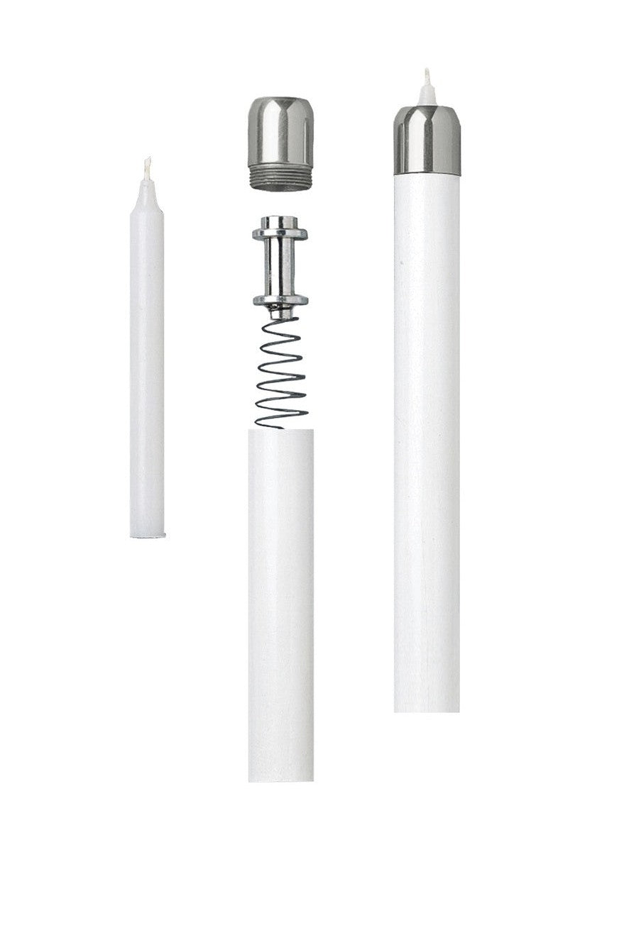 Brasstone Tube Candles 11"- EURW10-Church Life-Artistic-Silvertone Candles-Michigan Church Supply