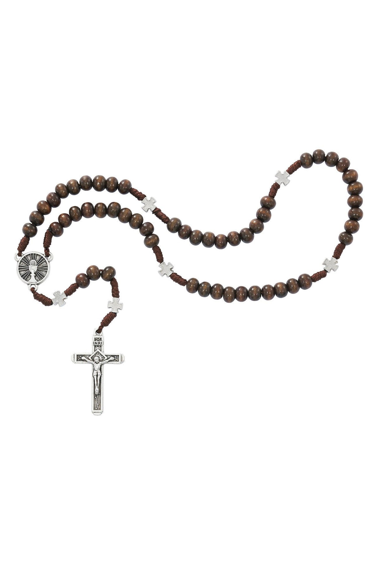 Brown Corded Communion Rosary - UZR899B-Inspirational Gifts-McVan-Michigan Church Supply