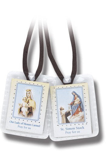 Brown Scapular with brown cords - TA1521-05-Inspirational Gifts-Hirten-Michigan Church Supply