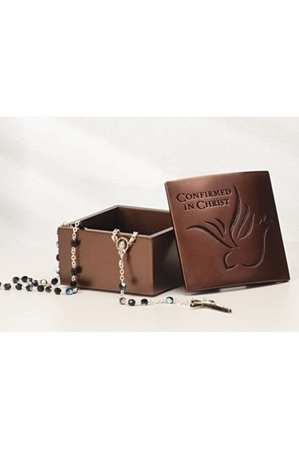 Brown Square Rosary Box - LI63695-Inspirational Gifts-Roman, Inc-Michigan Church Supply