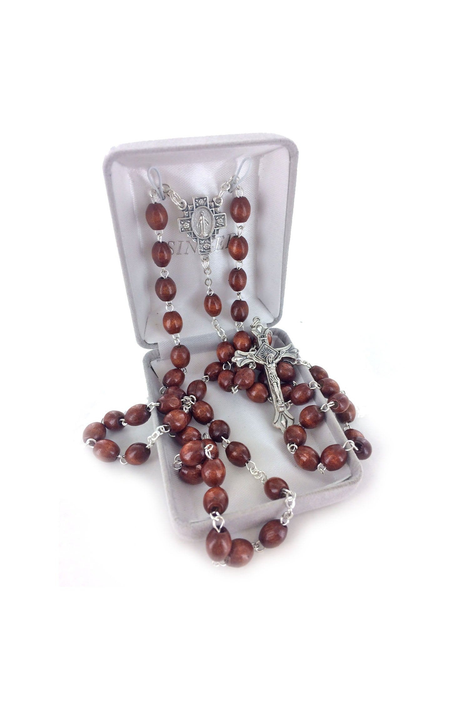 Brown Wood Rosary - WOSR4000JC-Inspirational Gifts-Singer-Michigan Church Supply