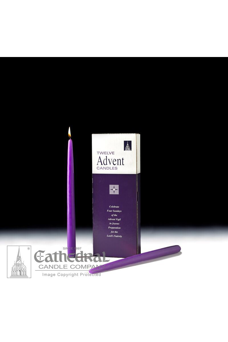 Bulk Replacement Advent Tapers for the Home - 12 Piece Sets - Purple - GG82702401-Inspirational Gifts-Cathedral Candle-Michigan Church Supply