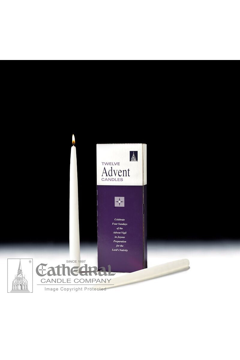 Bulk Replacement Advent Tapers for the Home - 12 Piece Sets - White - GG82702801-Inspirational Gifts-Cathedral Candle-Michigan Church Supply