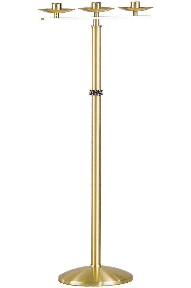 Candelabra - QF64FCL97-Church Life-Empire Bronze-3 Lite Satin-Michigan Church Supply