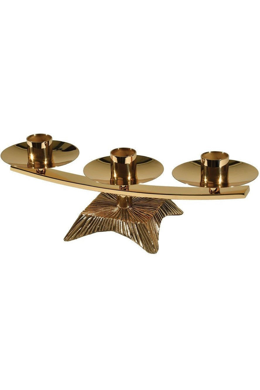 Candelabra - QF75ACL18-Church Life-Empire Bronze-3 Lite-Satin-Michigan Church Supply