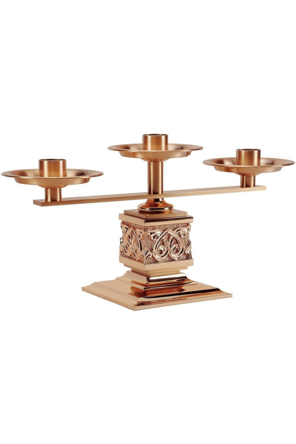 Candelabra - QF90ACL35-Church Life-Empire Bronze-3 Lite width 14"-Michigan Church Supply