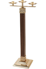 Candelabra - QF90FCL35-Church Life-Empire Bronze-3 Lite-Walnut-Michigan Church Supply