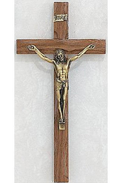 Carved Walnut Crucifix: 10" - UZ7942481-Inspirational Gifts-McVan-Michigan Church Supply