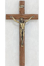 Carved Walnut Crucifix: 10" - UZ7942481-Inspirational Gifts-McVan-Michigan Church Supply