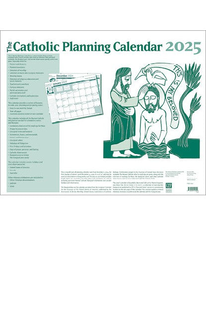 Catholic Planning Calendar 2025 - OW10504-Church Life-Liturgy Training Publications-Michigan Church Supply