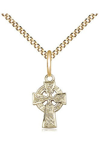 Celtic Cross Medal 13" chain - FN4133-Jewelry-Bliss Mfg-Gold Filled-Michigan Church Supply