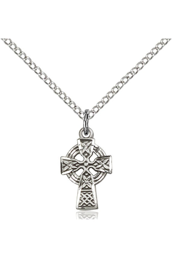 Celtic Cross Medal 18" chain - FN4133-Jewelry-Bliss Mfg-Sterling Silver-Michigan Church Supply