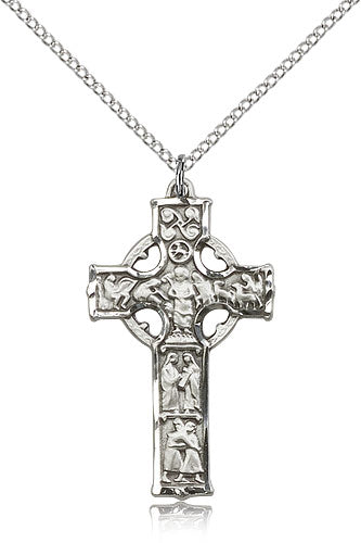 Celtic Cross Medal - FN5439-Jewelry-Bliss Mfg-Sterling Silver-Michigan Church Supply