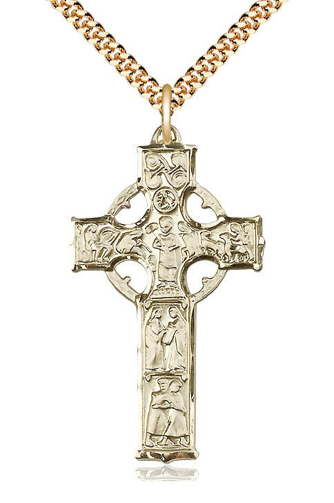 Celtic Cross Medal - FN5459-Jewelry-Bliss Mfg-Gold Filled-Michigan Church Supply