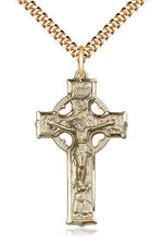 Celtic Crucifix Medal - FN5440-Jewelry-Bliss Mfg-Gold Filled-Michigan Church Supply