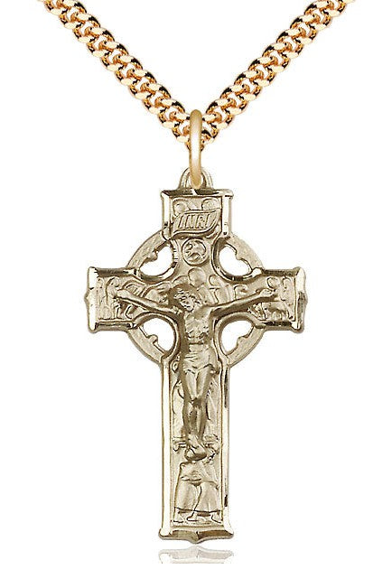 Celtic Crucifix Medal - FN5440-Jewelry-Bliss Mfg-Gold Filled-Michigan Church Supply