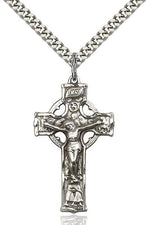 Celtic Crucifix Medal - FN5440-Jewelry-Bliss Mfg-Sterling Silver-Michigan Church Supply