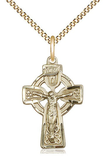 Celtic Crucifix Medal - FN5684-Jewelry-Bliss Mfg-Gold Filled-Michigan Church Supply