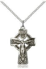 Celtic Crucifix Medal - FN5684-Jewelry-Bliss Mfg-Sterling Silver-Michigan Church Supply