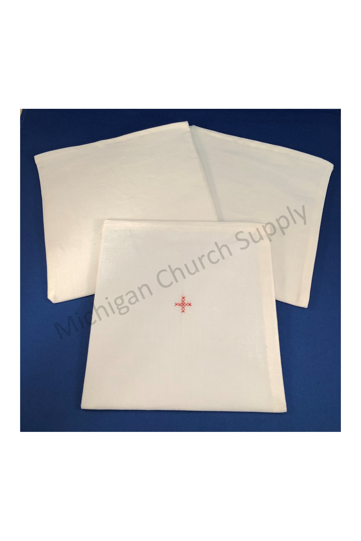 Chalice Pall w/ Insert UT77L or UT77K - choose red/white cross or plain-Church Life-Abbey Brand-L-55%Linen/45% Cotton-Red Cross-Michigan Church Supply