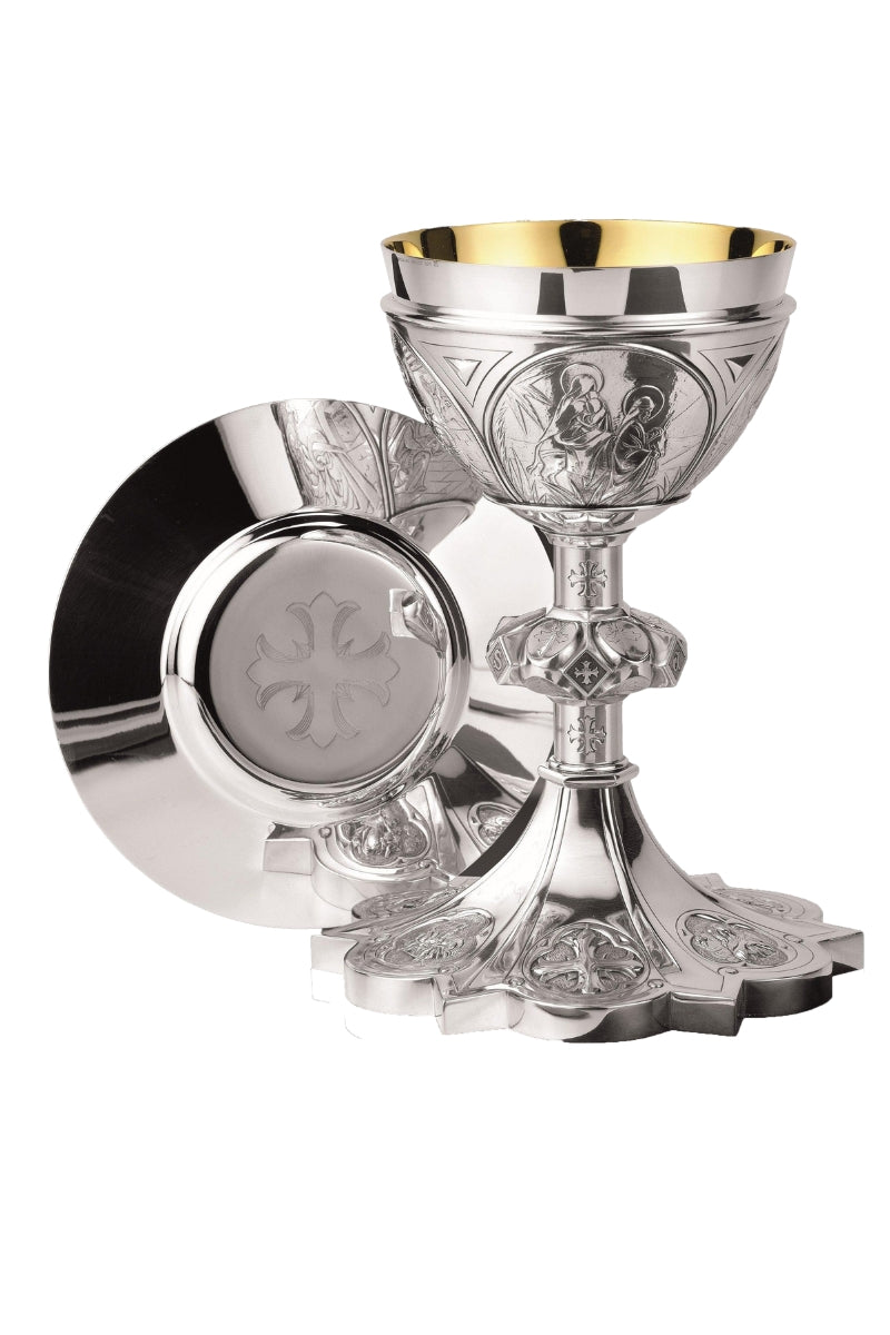 Chalice and Dish Paten-EW2420-Church Life-Molina/Artistic Silver-Inner Cup Sterling Silver-Michigan Church Supply