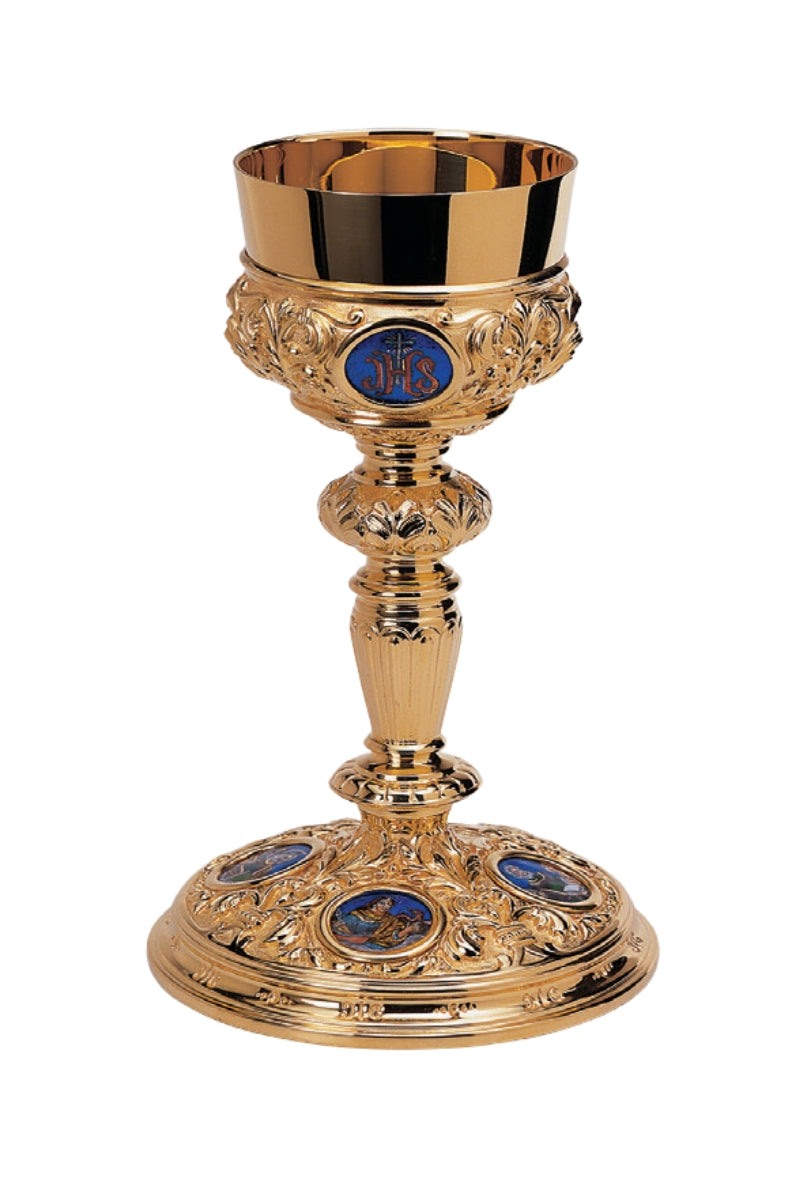 Chalice and Paten with Ring-EW2936-Church Life-Molina/Artistic Silver-Brass Gold Plated-Michigan Church Supply