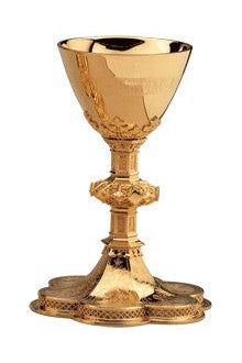 Chalice and Paten with Ring-EW2937-Church Life-Molina/Artistic Silver-Brass Gold Plated-Michigan Church Supply