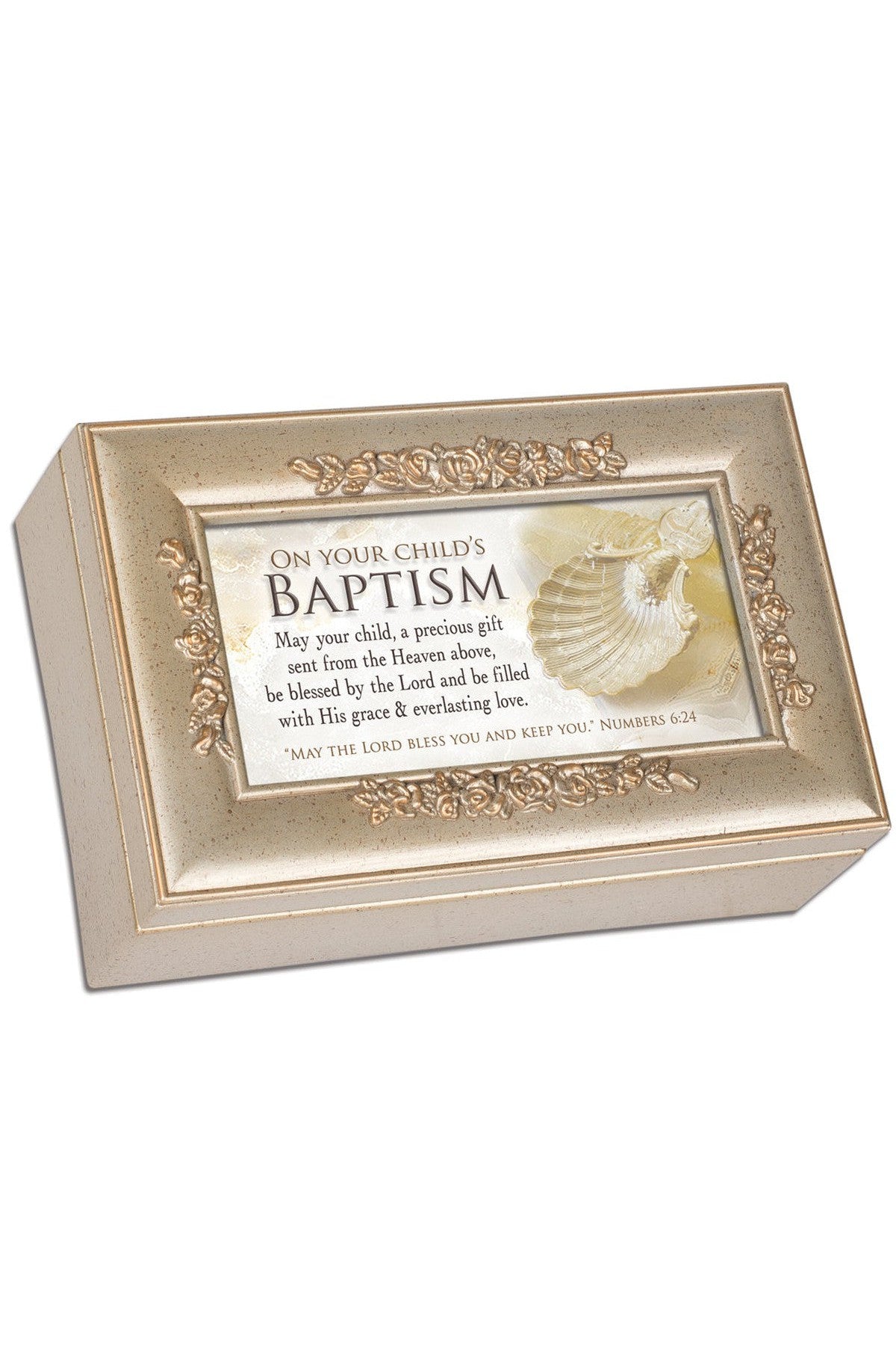 Champagne Petite Rose Music Box Baptism - GPPRCGRACE-Inspirational Gifts-Cottage Garden-Michigan Church Supply