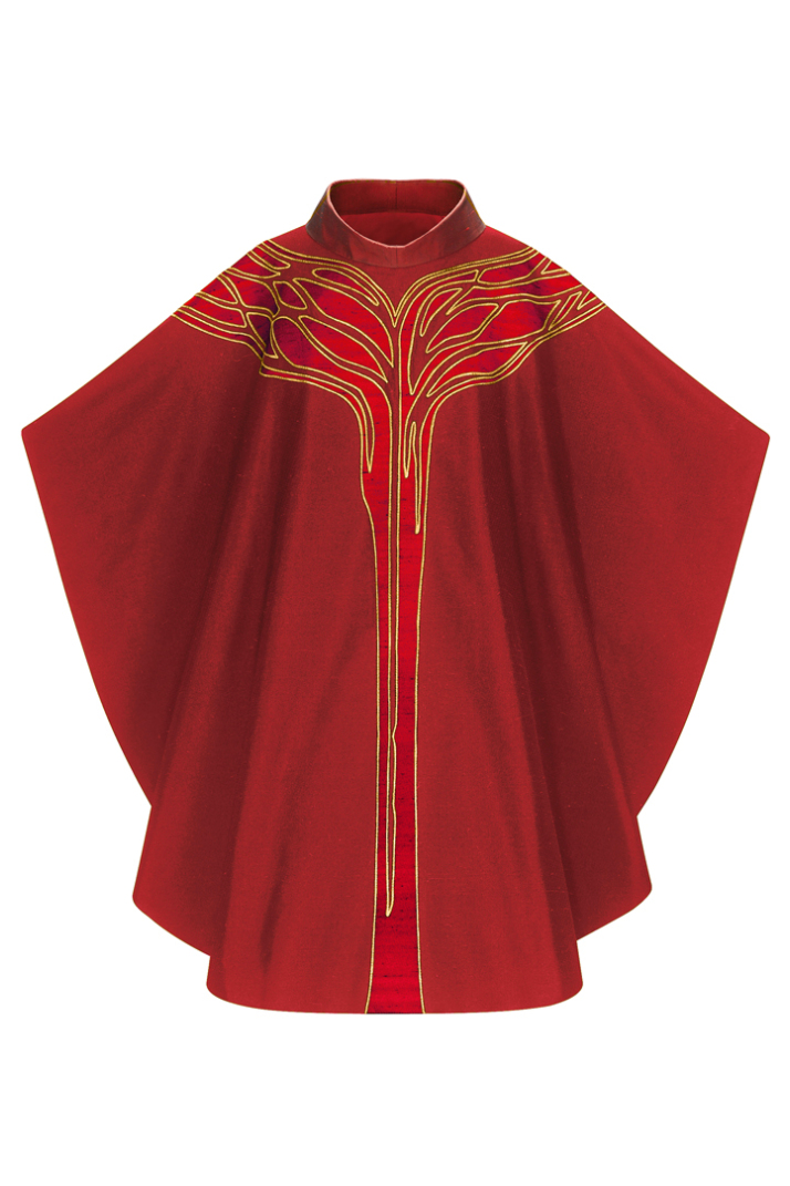 Chasuble "Albero della Vita" - Red - WN5096-Church Life-Art Studio Slabbinck-Michigan Church Supply