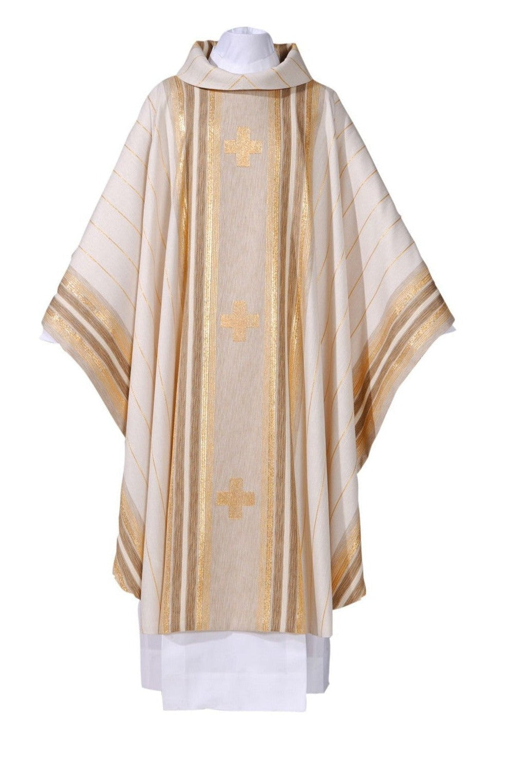 Chasuble Baltimore Series-Church Life-Arte/Grosse-White/Gold-Michigan Church Supply