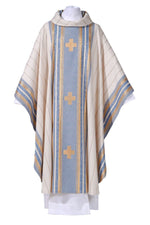 Chasuble Baltimore Series-Church Life-Arte/Grosse-White/Blue-Michigan Church Supply