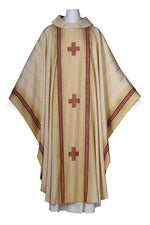 Chasuble Baltimore Series-Church Life-Arte/Grosse-White/Red-Michigan Church Supply