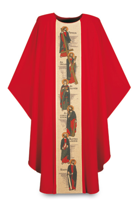 Chasuble Twelve Apostles - Red - WN3359-Church Life-Art Studio Slabbinck-Michigan Church Supply