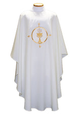 Chasuble with Chasuble - SL2022-Church Life-Beau Veste-Embroidered Front Only-Pure White-Michigan Church Supply