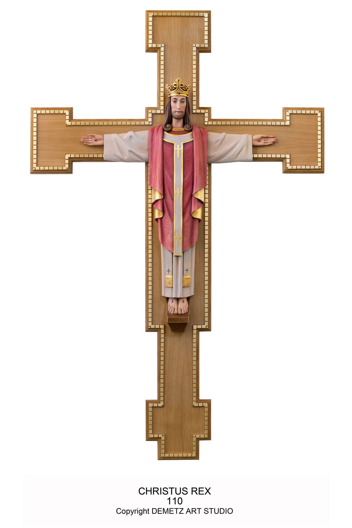 Christ The King - With Cross - HD110-Church Life-Demetz-10"-Michigan Church Supply