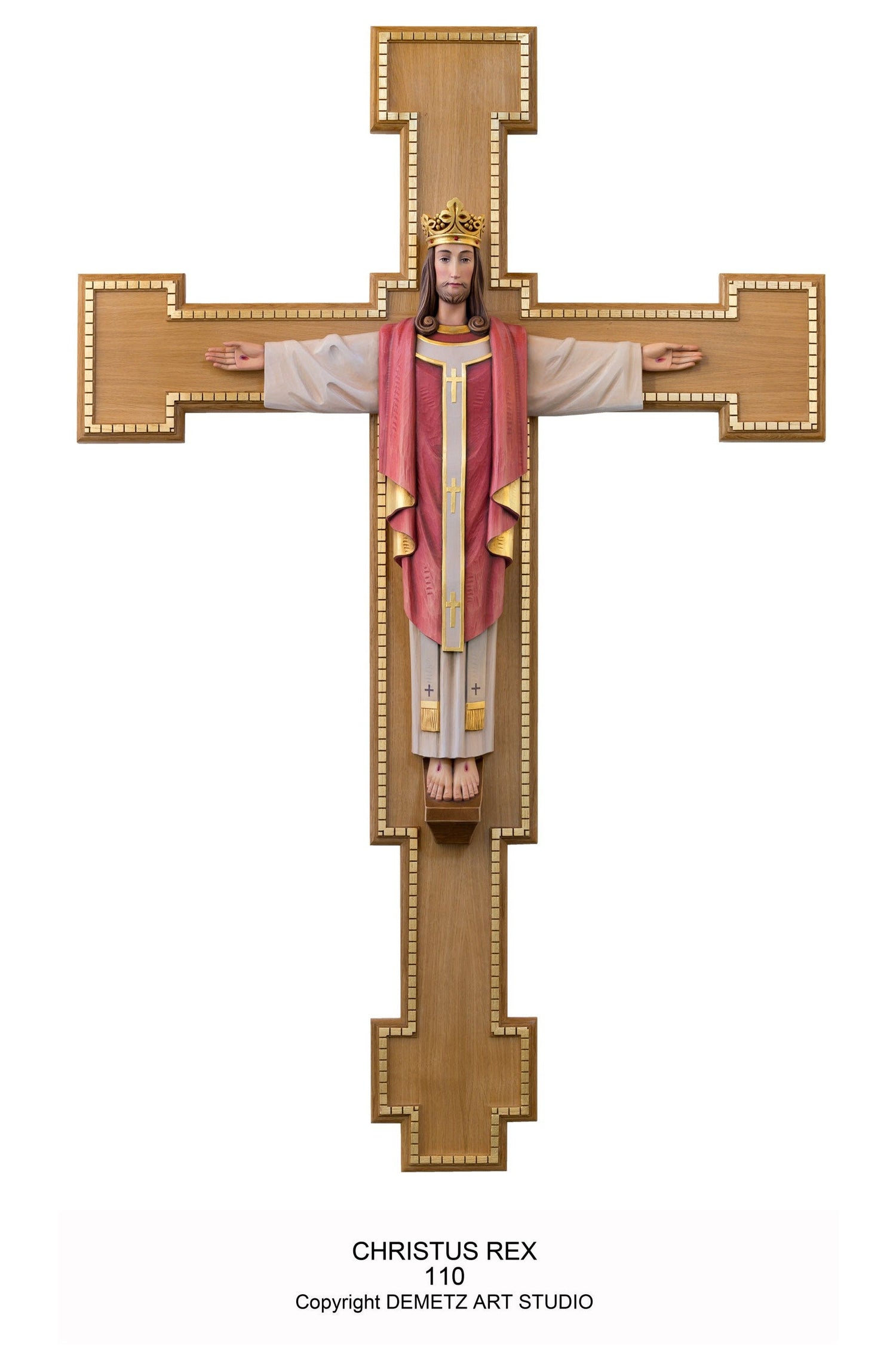 Christ The King - With Cross - HD110-Church Life-Demetz-10"-Michigan Church Supply