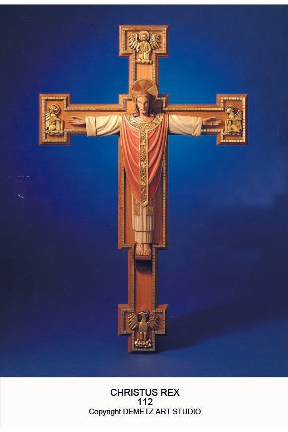 Christ The King - With Cross and Symbols -HD112-Church Life-Demetz-24"-Michigan Church Supply