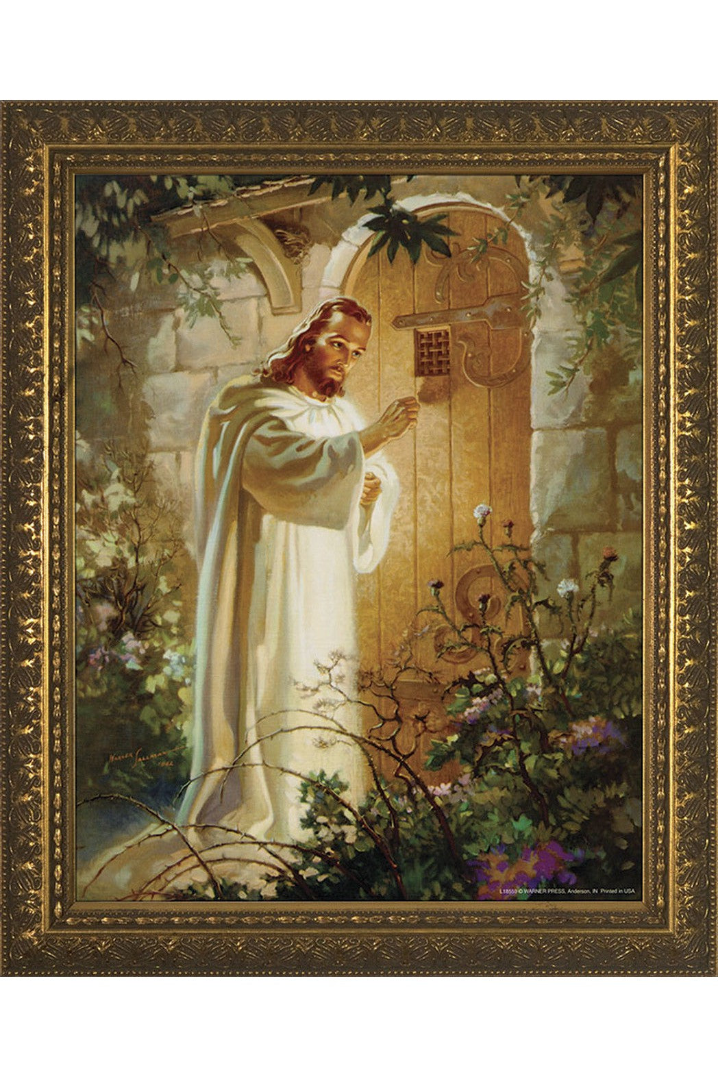 Christ at Heart's Door - Gold Framed Art - VTWS-3A2-Inspirational Gifts-Nelson Fine Art-Michigan Church Supply