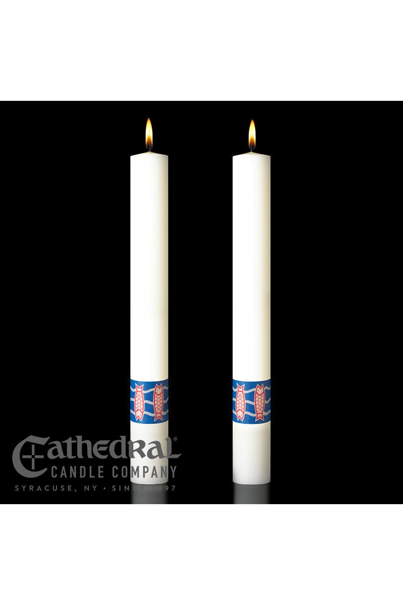 Complementing Side Altar Candles - Benedictine-Church Life-Cathedral Candle-1-1/2" x 17" - GG79986826-Michigan Church Supply