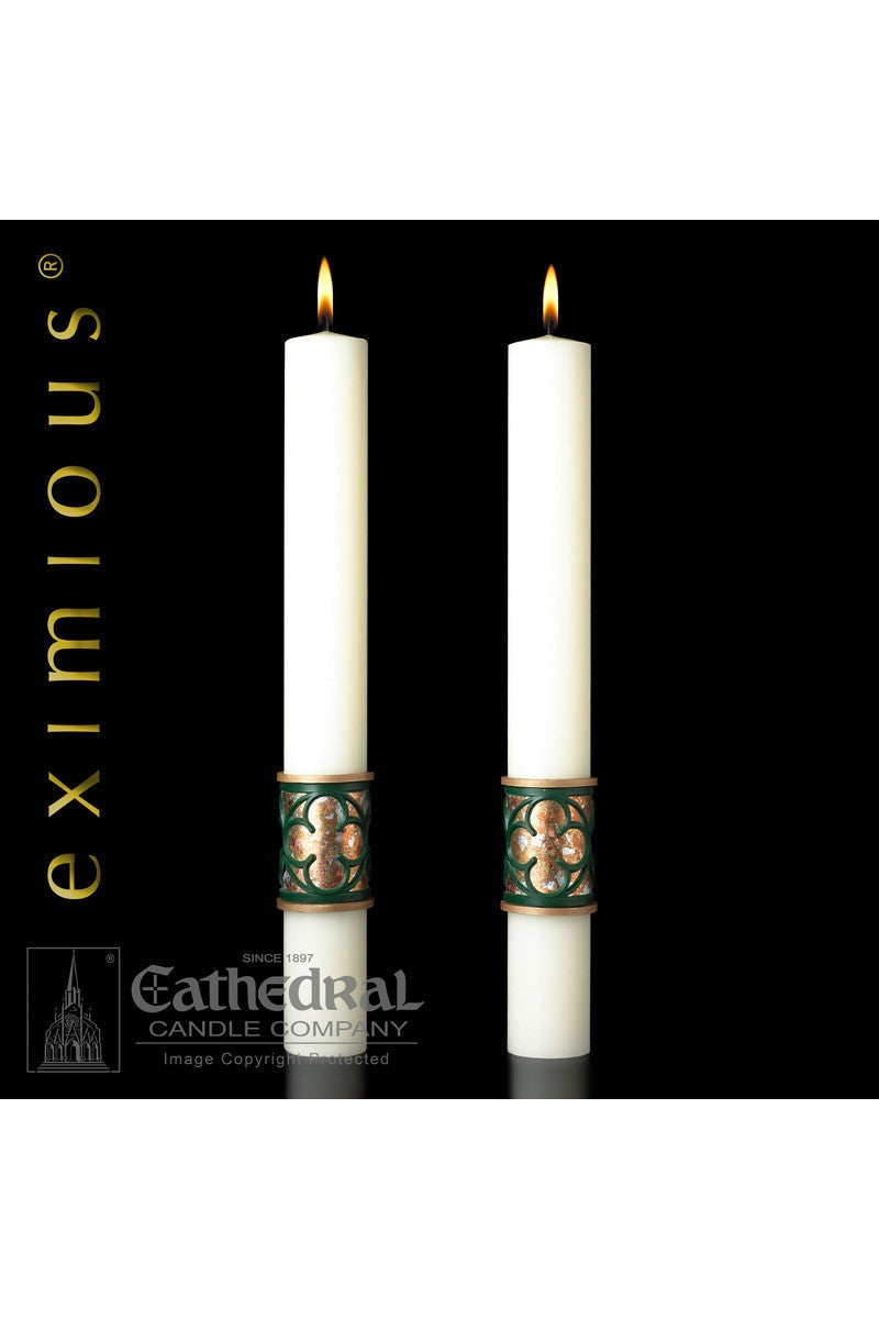 Complementing Side Altar Candles - Christus Rex-Church Life-Cathedral Candle-1-1/2" x 17" - GG79986126-Michigan Church Supply