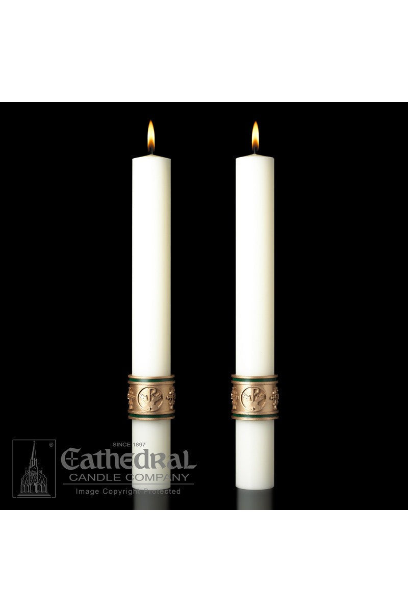 Complementing Side Altar Candles - Cross St. Francis-Church Life-Cathedral Candle-1-1/2" x 12" - GG80986525-Michigan Church Supply