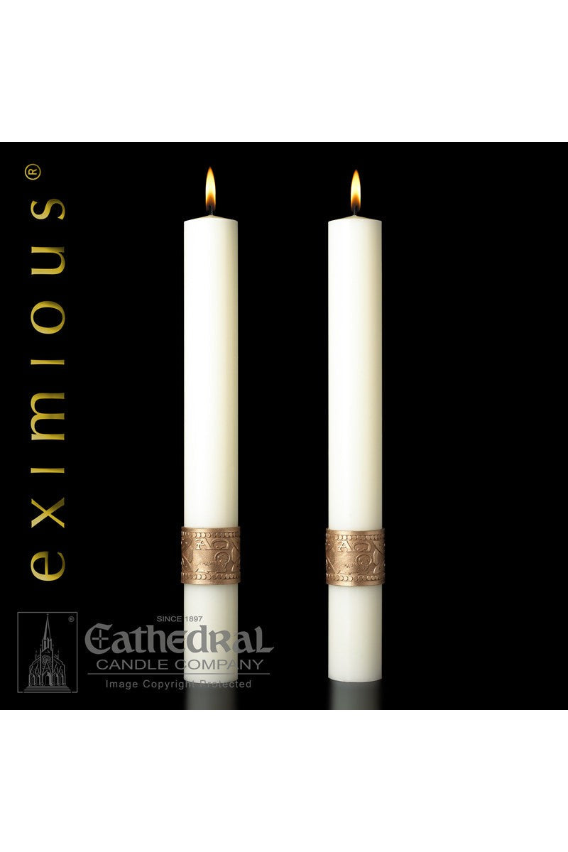 Complementing Side Altar Candles - Cross of Erin-Church Life-Cathedral Candle-1-1/2" x 17" - GG79912602-Michigan Church Supply