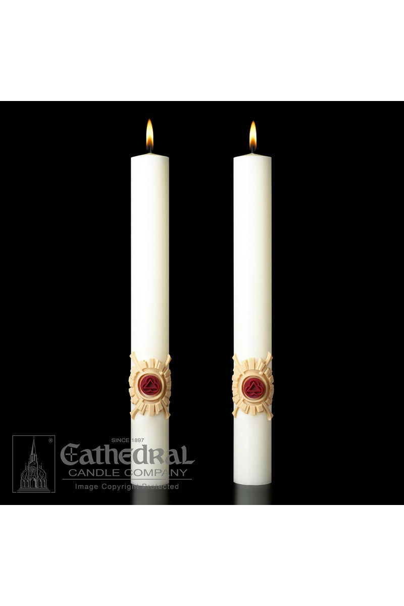 Complementing Side Altar Candles - Holy Trinity-Church Life-Cathedral Candle-1-1/2" x 12" - GG80952502-Michigan Church Supply