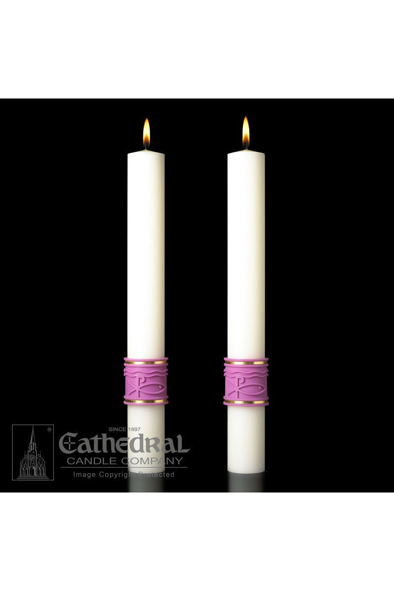 Complementing Side Altar Candles - Jubilation-Church Life-Cathedral Candle-1-1/2" x 12" - GG80986425-Michigan Church Supply