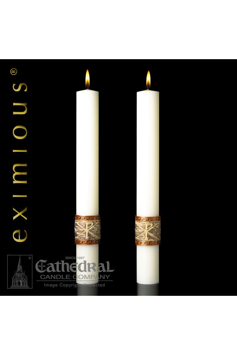 Complementing Side Altar Candles - Luke 24-Church Life-Cathedral Candle-1-1/2" x 17" - GG79986226-Michigan Church Supply