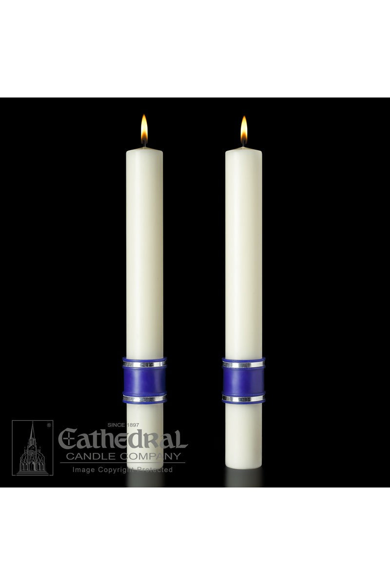 Complementing Side Altar Candles - Messiah-Church Life-Cathedral Candle-1-1/2" x 12" - GG80986925-Michigan Church Supply