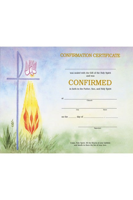 Confirmation Certificate - FQXD104-Church Life-Barton Cotton-Michigan Church Supply