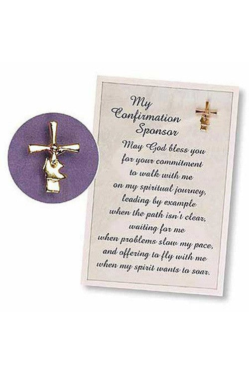 Confirmation Sponsor Pin and Card - GE37575-Inspirational Gifts-Cathedral Art Medal and CA Gifts-Michigan Church Supply