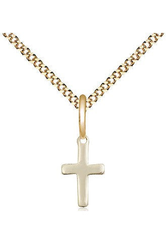 Cross Medal 13" chain - FN1006-Jewelry-Bliss Mfg-Gold Filled-Michigan Church Supply